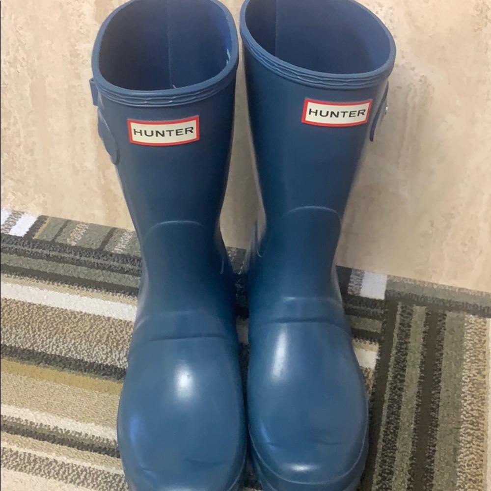 Blue hunter boots